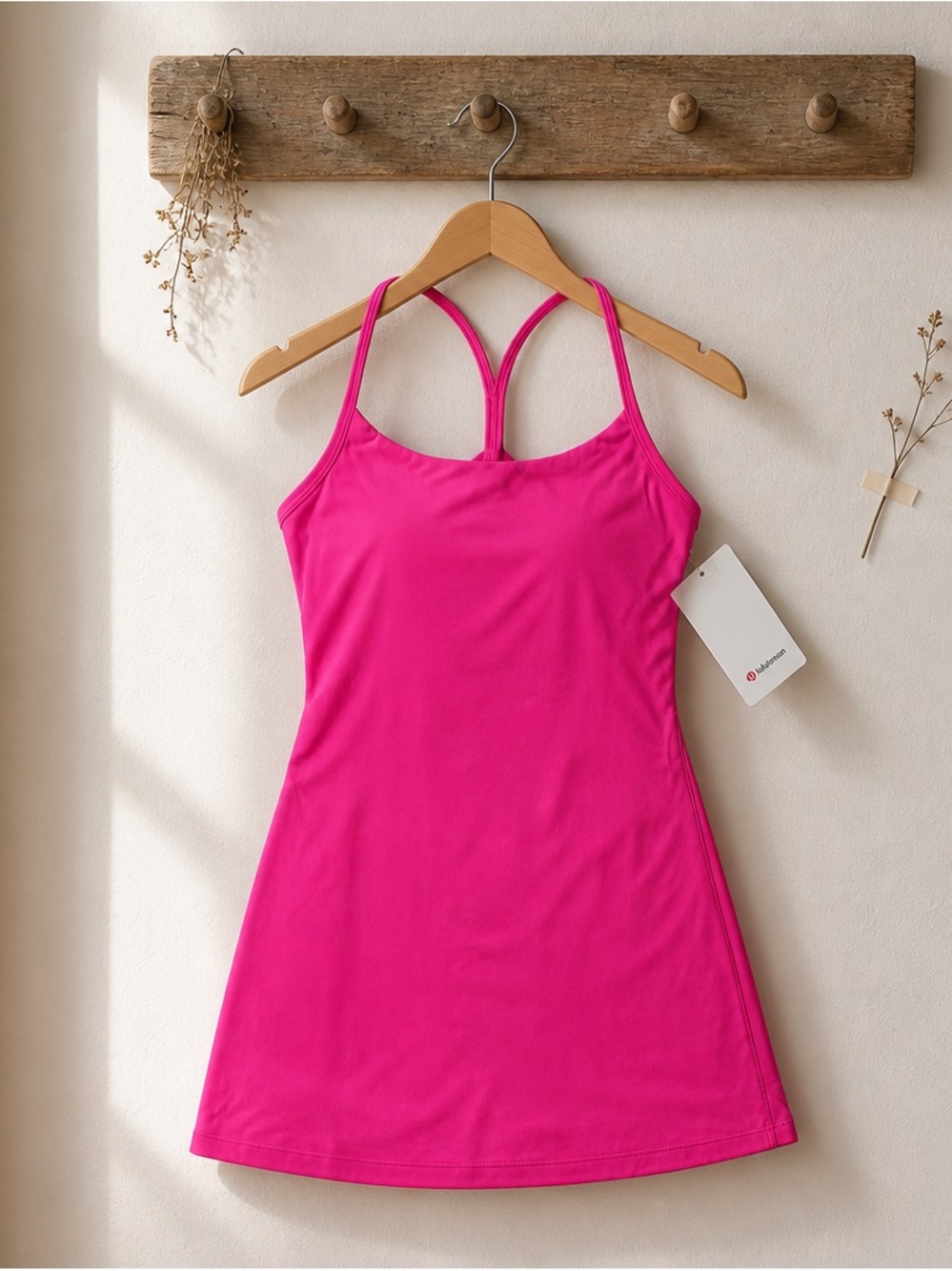 NWT Lululemon Flow Y Dress Sonic Pink Size M Fits 6/8 Tennis Dress